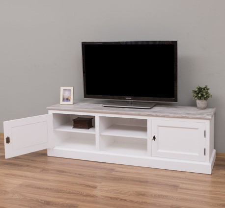 Comoda TV 2 usi, 1 raft de la Studio Szel PS417 - Culoare Top_P067 - Culoare Corp_P004 - DUBLU COLOR