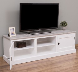 Comoda TV 2 usi, 1 raft de la Studio Szel PS417 - Culoare Top_P067 - Culoare Corp_P004 - DUBLU COLOR