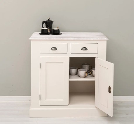 Bufet cu 2 usi, 2 sertare, BAS de la Studio Szel PS70BAS - Culoare Top_P080 - Culoare Corp_P015 - DUBLU COLOR