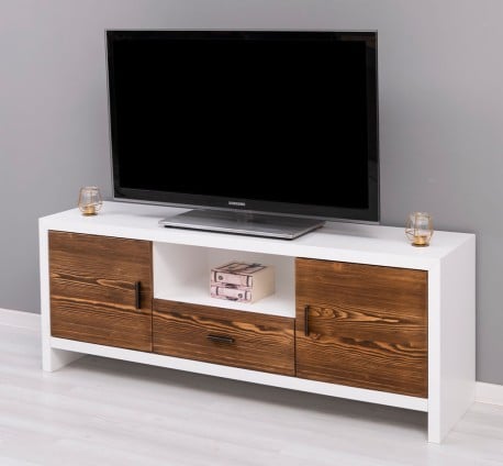 Comoda TV cu 2 usi si 1 sertar Rustic Haven de la Studio Szel PS745 - Culoare Corp_P004 - Culoare Usi si Sertare_P064 - DUBLU COLOR