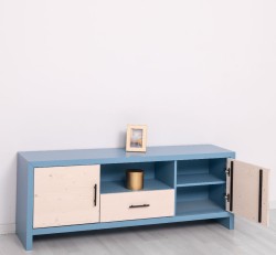 Comoda TV cu 2 usi si 1 sertar Rustic Haven de la Studio Szel PS745 - Culoare Corp_P053 - Culoare Usi si Sertare_P095 - DUBLU COLOR