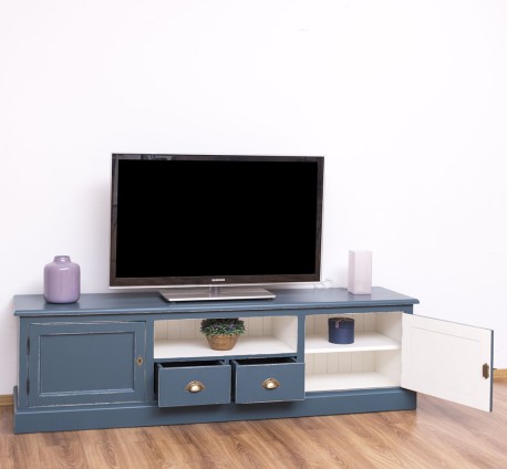Comoda TV cu 2 sertare, 2 usi, BAS de la Studio Szel PS107BAS - Culoare Ext._P051A / Culoare Int._P039 - DUBLU COLOR