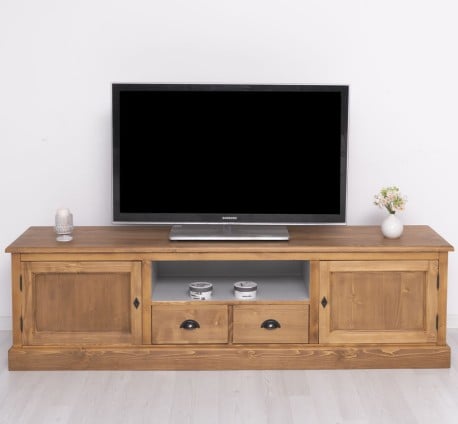 Comoda TV cu 2 sertare, 2 usi, BAS de la Studio Szel PS107BAS - Culoare Ext._P001 / Culoare Int._P010 - DUBLU COLOR