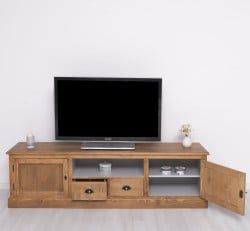 Comoda TV cu 2 sertare, 2 usi, BAS de la Studio Szel PS107BAS - Culoare Ext._P001 / Culoare Int._P010 - DUBLU COLOR