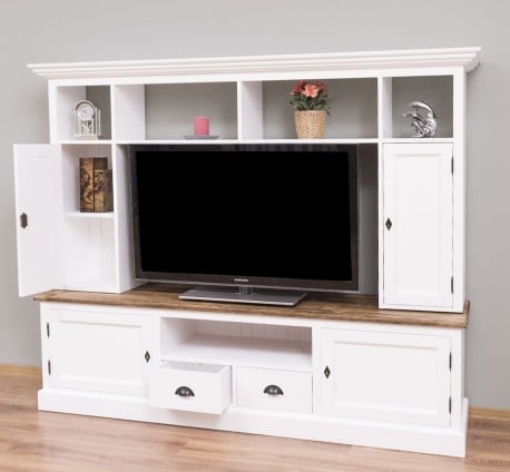 Comoda TV 2 sertare, 2 usi BAS +2 usi SUP de la Studio Szel PS107BAS+SUP - Culoare Top_P064 / Culoare Corp_P004 - DUBLU COLOR