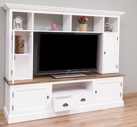 Comoda TV 2 sertare, 2 usi BAS +2 usi SUP de la Studio Szel PS107BAS+SUP - Culoare Top_P064 / Culoare Corp_P004 - DUBLU COLOR