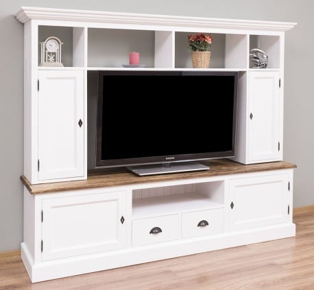 Comoda TV 2 sertare, 2 usi BAS +2 usi SUP de la Studio Szel PS107BAS+SUP - Culoare Top_P064 / Culoare Corp_P004 - DUBLU COLOR