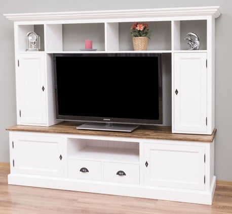 Comoda TV 2 sertare, 2 usi BAS +2 usi SUP de la Studio Szel PS107BAS+SUP - Culoare Top_P064 / Culoare Corp_P004 - DUBLU COLOR