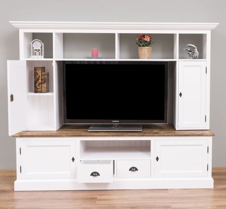 Comoda TV 2 sertare, 2 usi BAS +2 usi SUP de la Studio Szel PS107BAS+SUP - Culoare Top_P064 / Culoare Corp_P004 - DUBLU COLOR