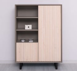 Bufet cu 2 usi Slatted de la Studio Szel PS750 - Culoare Corp_P030 - Culoare Usi_P095 - DUBLU COLOR