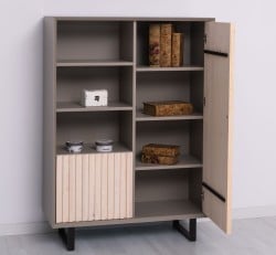 Bufet cu 2 usi Slatted de la Studio Szel PS750 - Culoare Corp_P030 - Culoare Usi_P095 - DUBLU COLOR