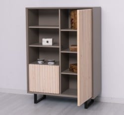 Bufet cu 2 usi Slatted de la Studio Szel PS750 - Culoare Corp_P030 - Culoare Usi_P095 - DUBLU COLOR