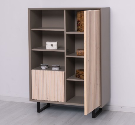 Bufet cu 2 usi Slatted de la Studio Szel PS750 - Culoare Corp_P030 - Culoare Usi_P095 - DUBLU COLOR