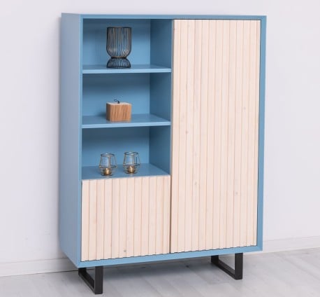 Bufet cu 2 usi Slatted de la Studio Szel PS750 - Culoare Corp_P053 - Culoare Usi_P095 - DUBLU COLOR