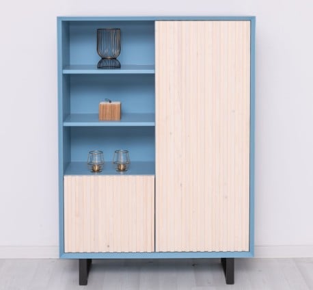 Bufet cu 2 usi Slatted de la Studio Szel PS750 - Culoare Corp_P053 - Culoare Usi_P095 - DUBLU COLOR