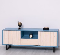 Comoda TV cu 2 usi si 1 sertar Slatted de la Studio Szel PS752 - Culoare Corp_P053 - Culoare Usi_P095 - DUBLU COLOR