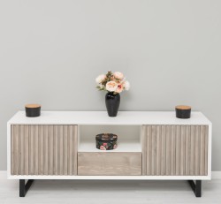 Comoda TV cu 2 usi si 1 sertar Slatted de la Studio Szel PS752 - Culoare Corp_P039 - Culoare Usi_P037 - DUBLU COLOR