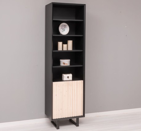 Dulap cu 1 usa Slatted de la Studio Szel PS749 - Culoare Corp_P003 - Culoare Usi_P095 - DUBLU COLOR