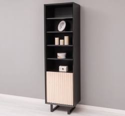 Dulap cu 1 usa Slatted de la Studio Szel PS749 - Culoare Corp_P003 - Culoare Usi_P095 - DUBLU COLOR
