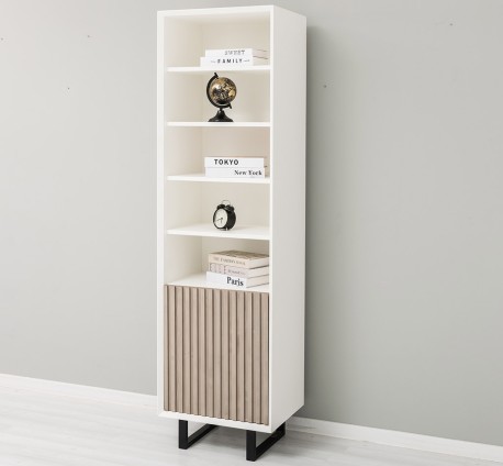 Dulap cu 1 usa Slatted de la Studio Szel PS749 - Culoare Corp_P039 - Culoare Usi_P037 - DUBLU COLOR