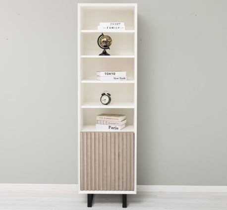 Dulap cu 1 usa Slatted de la Studio Szel PS749 - Culoare Corp_P039 - Culoare Usi_P037 - DUBLU COLOR