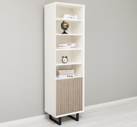 Dulap cu 1 usa Slatted de la Studio Szel PS749 - Culoare Corp_P039 - Culoare Usi_P037 - DUBLU COLOR