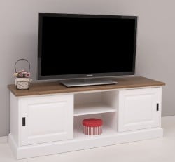 Comoda TV cu 2 usi glisante de la Studio Szel PS222 - Culoare Top_P001 - Culoare Corp_P004 - DUBLU COLOR