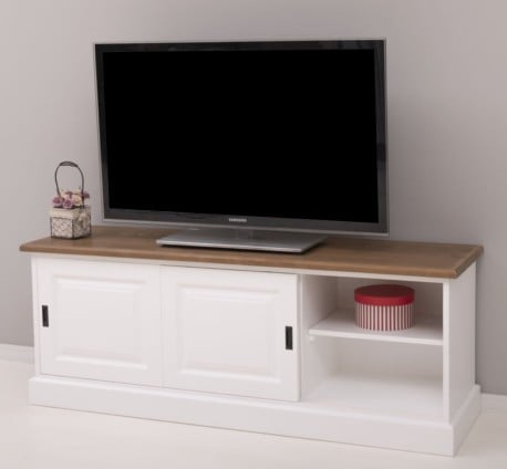 Comoda TV cu 2 usi glisante de la Studio Szel PS222 - Culoare Top_P001 - Culoare Corp_P004 - DUBLU COLOR