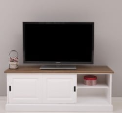 Comoda TV cu 2 usi glisante de la Studio Szel PS222 - Culoare Top_P001 - Culoare Corp_P004 - DUBLU COLOR