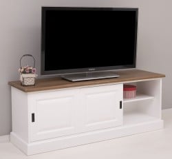 Comoda TV cu 2 usi glisante de la Studio Szel PS222 - Culoare Top_P001 - Culoare Corp_P004 - DUBLU COLOR