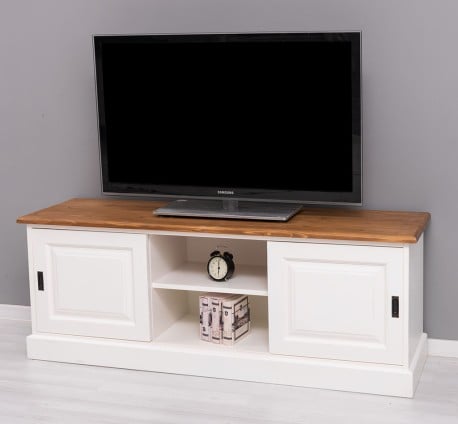 Comoda TV cu 2 usi glisante de la Studio Szel PS222 - Culoare Top_P001 - Culoare Corp_P039A - DUBLU COLOR