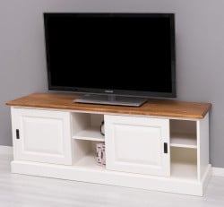 Comoda TV cu 2 usi glisante de la Studio Szel PS222 - Culoare Top_P001 - Culoare Corp_P039A - DUBLU COLOR