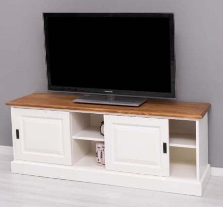 Comoda TV cu 2 usi glisante de la Studio Szel PS222 - Culoare Top_P001 - Culoare Corp_P039A - DUBLU COLOR