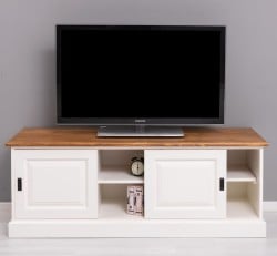 Comoda TV cu 2 usi glisante de la Studio Szel PS222 - Culoare Top_P001 - Culoare Corp_P039A - DUBLU COLOR