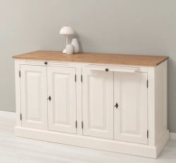 Bufet 4 usi, BAS de la Studio Szel PS405BAS - Culoare Top_P001 - Culoare Corp_P015A - DUBLU COLOR