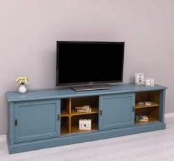 Comoda TV cu 4 usi glisante, BAS de la Studio Szel PS609BAS - Culoare Ext._P008 / Culoare Int._P082 - DUBLU COLOR