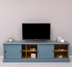 Comoda TV cu 4 usi glisante, BAS de la Studio Szel PS609BAS - Culoare Ext._P008 / Culoare Int._P082 - DUBLU COLOR