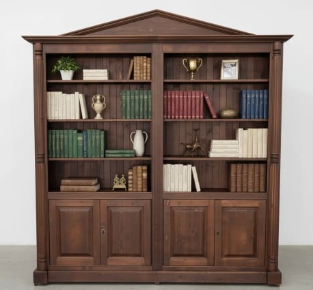 Biblioteca cu 4 usi, etajera deschisa - Culoare_P081 - LACUIT & VOPSIT
