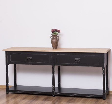 Consola cu 2 sertare, blat stejar de la Studio Szel PS29 - TopOak - Culoare Top_P061 - Culoare Corp_P003A - DUBLU COLOR