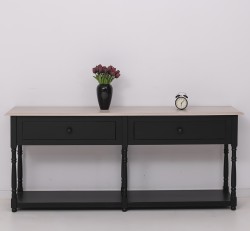 Consola cu 2 sertare, blat stejar de la Studio Szel PS29 - TopOak - Culoare Top_P063 - Culoare Corp_P003 - DUBLU COLOR