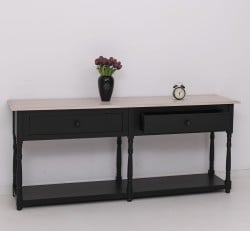 Consola cu 2 sertare, blat stejar de la Studio Szel PS29 - TopOak - Culoare Top_P063 - Culoare Corp_P003 - DUBLU COLOR