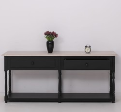 Consola cu 2 sertare, blat stejar de la Studio Szel PS29 - TopOak - Culoare Top_P063 - Culoare Corp_P003 - DUBLU COLOR