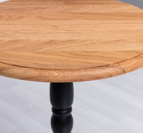 Masa cafea rotunda, blat stejar de la Studio Szel PS400 - Culoare Top_P089 - Culoare Corp_P003 - DUBLU COLOR