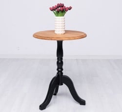Masa cafea rotunda, blat stejar de la Studio Szel PS400 - Culoare Top_P089 - Culoare Corp_P003 - DUBLU COLOR