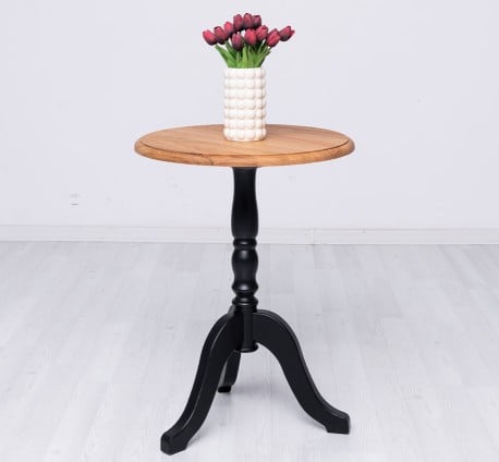 Masa cafea rotunda, blat stejar de la Studio Szel PS400 - Culoare Top_P089 - Culoare Corp_P003 - DUBLU COLOR
