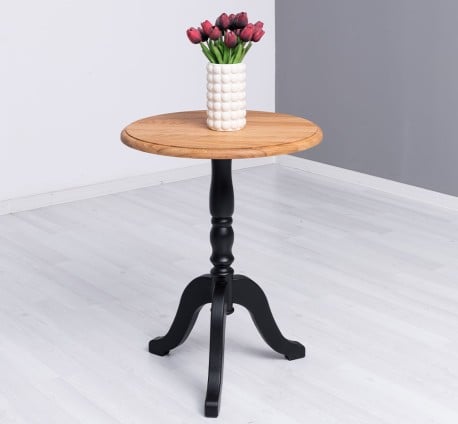 Masa cafea rotunda, blat stejar de la Studio Szel PS400 - Culoare Top_P089 - Culoare Corp_P003 - DUBLU COLOR
