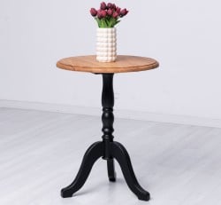 Masa cafea rotunda, blat stejar de la Studio Szel PS400 - Culoare Top_P089 - Culoare Corp_P003 - DUBLU COLOR
