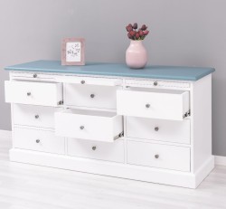 Comoda cu 9 sertare de la Studio Szel PS104 - Culoare Top_P008 - Culoare Corp_P004 - DUBLU COLOR