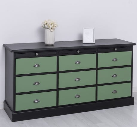 Comoda cu 9 sertare de la Studio Szel PS104 - Culoare Corp_P003 - Culoare Sertare_P038 - DUBLU COLOR