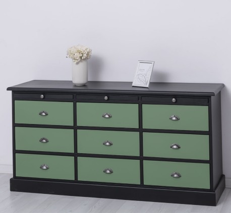 Comoda cu 9 sertare de la Studio Szel PS104 - Culoare Corp_P003 - Culoare Sertare_P038 - DUBLU COLOR